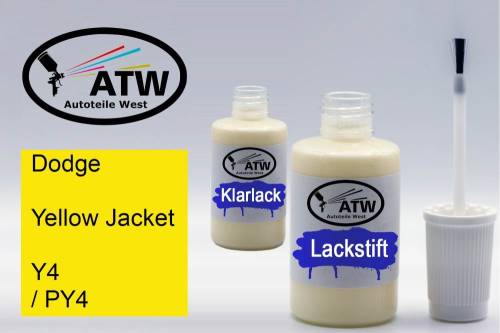 Dodge, Yellow Jacket, Y4 / PY4: 20ml Lackstift + 20ml Klarlack - Set, von ATW Autoteile West.